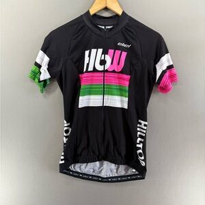 Eliel Cycling Jersey Womens Large Black  Full Zip Short Sleeve Bike Logo Hbw